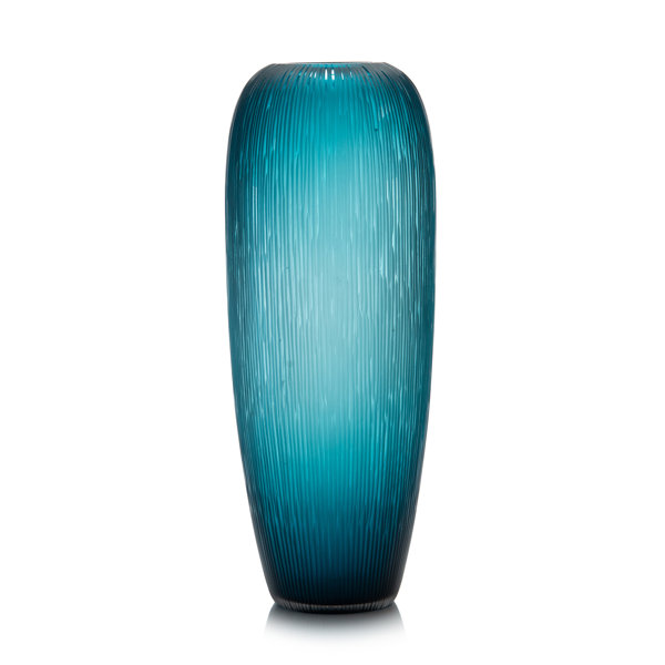 JohnRichard Teal 25" Glass Floor Vase Wayfair